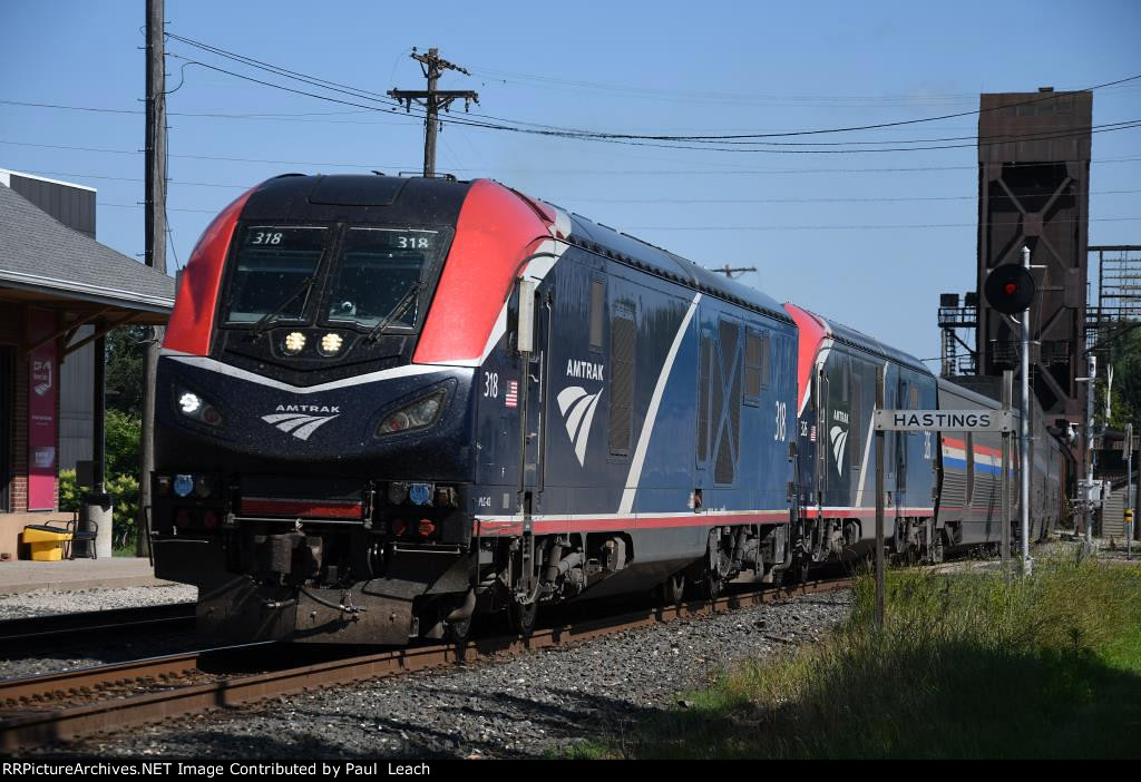 "Empire Builder" rolls east off the bridge